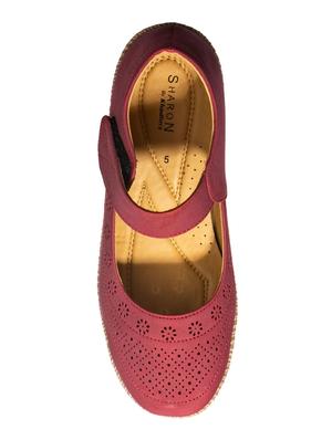 maroon back strap casual shoe - 17690659 - Standard Image - 4