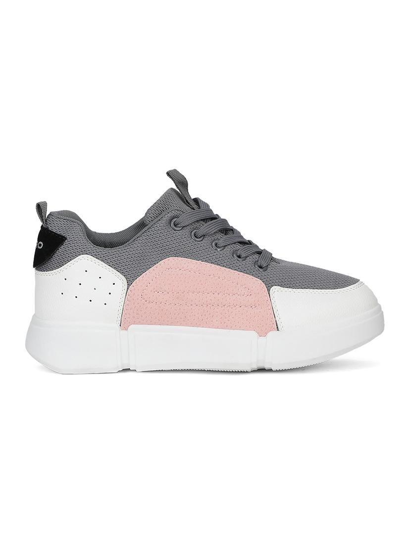 grey synthetic laceup sneakers - 17690684 - Zoom Image - 2
