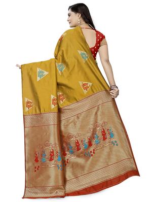 jacquard banarasi saree with blouse - 17690708 - Standard Image - 2