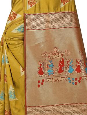 jacquard banarasi saree with blouse - 17690708 - Standard Image - 4