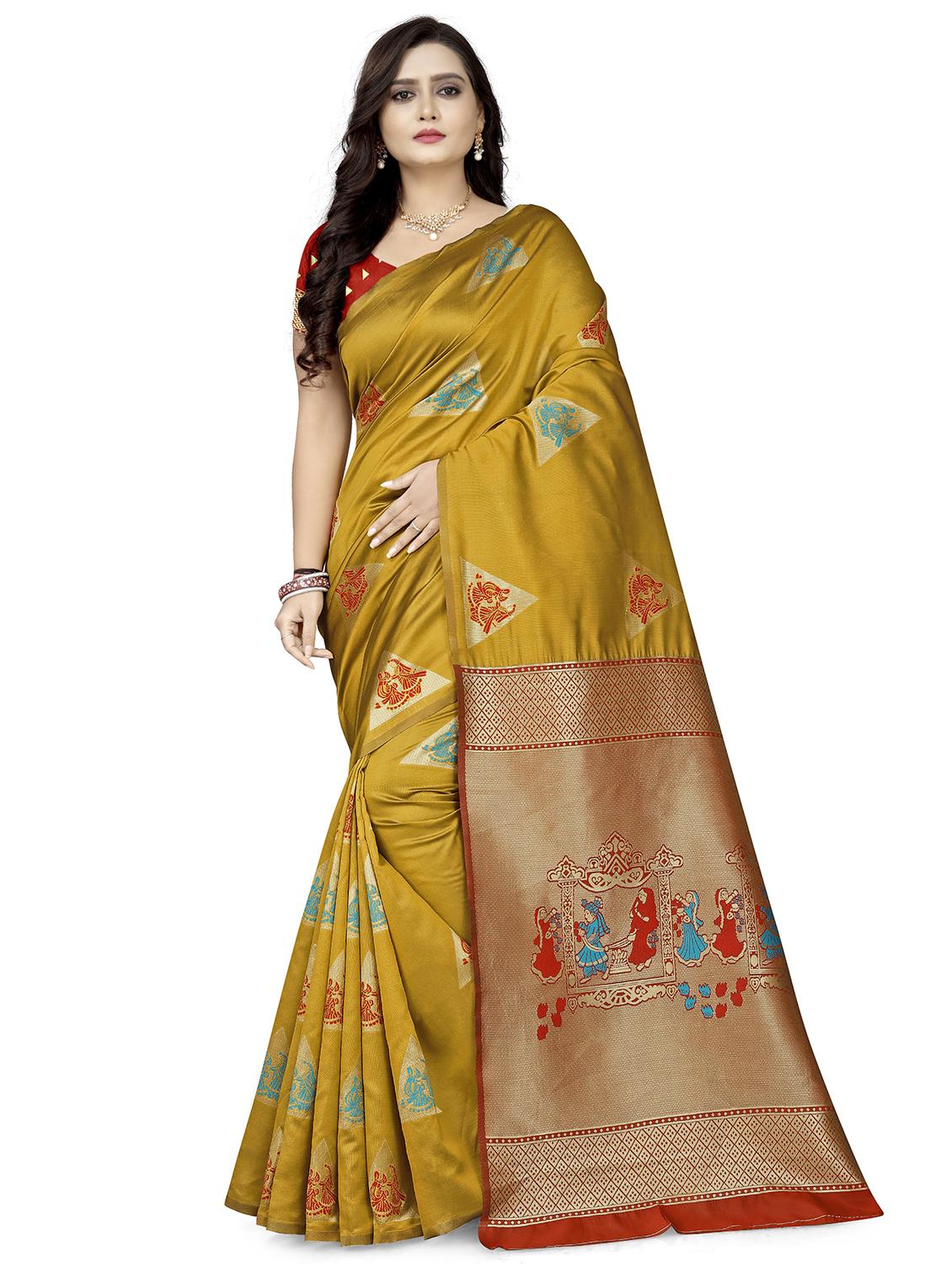 jacquard banarasi saree with blouse - 17690708 - Zoom Image - 1