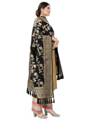 black silk banarasi dupatta - 17690766 - Standard Image - 2