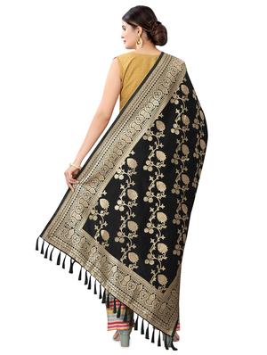 black silk banarasi dupatta - 17690766 - Standard Image - 3