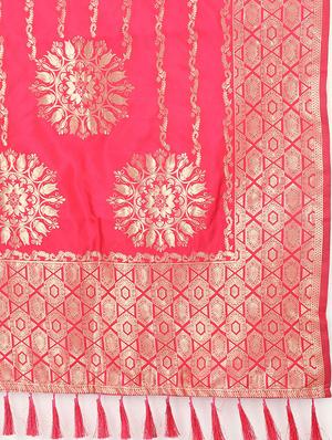 pink silk banarasi dupatta - 17690771 - Standard Image - 4