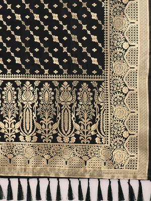 black silk banarasi dupatta - 17690780 - Standard Image - 4