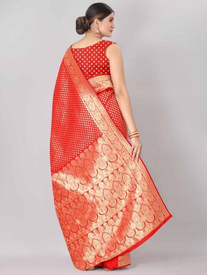 jacquard banarasi saree with blouse - 17690791 - Standard Image - 2
