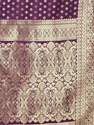 jacquard kanjivaram saree with blouse - 17690795 - Standard Image - 4