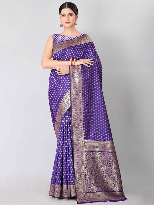 jacquard kanjivaram saree with blouse - 17690799 - Standard Image - 1