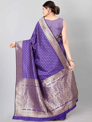 jacquard kanjivaram saree with blouse - 17690799 - Standard Image - 2
