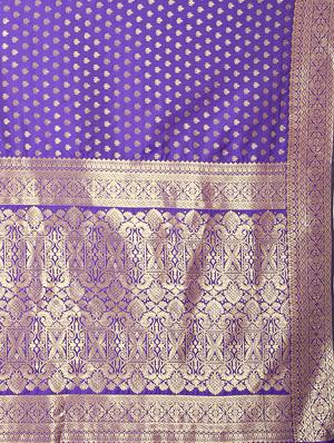 jacquard kanjivaram saree with blouse - 17690799 - Standard Image - 4