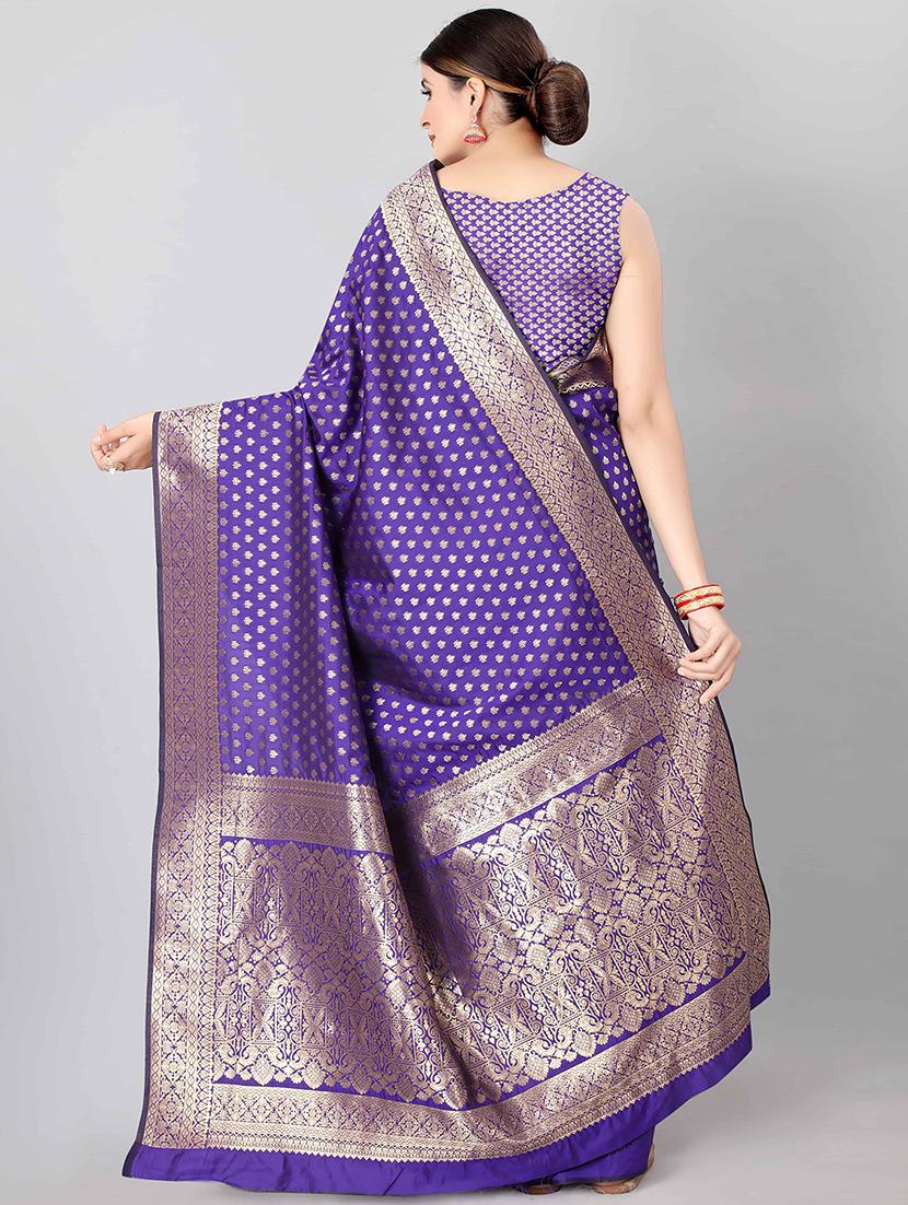 jacquard kanjivaram saree with blouse - 17690799 - Zoom Image - 2