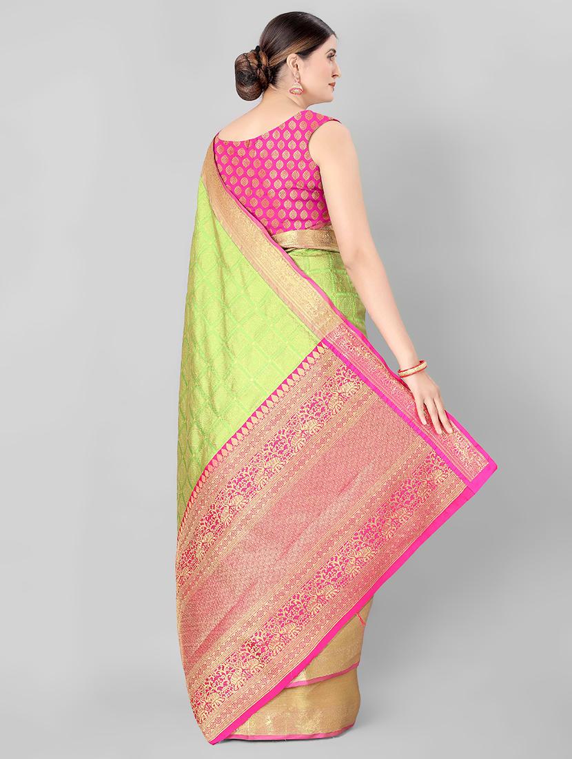 jacquard banarasi saree with blouse - 17690811 - Zoom Image - 2