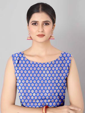 jacquard banarasi saree with blouse - 17690812 - Standard Image - 3