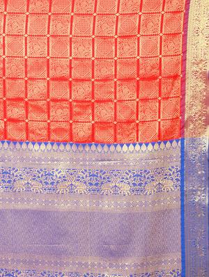 jacquard banarasi saree with blouse - 17690812 - Standard Image - 4
