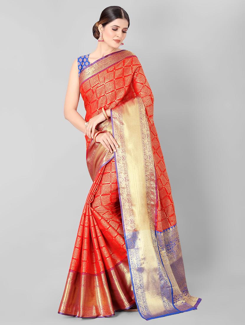 jacquard banarasi saree with blouse - 17690812 - Zoom Image - 1