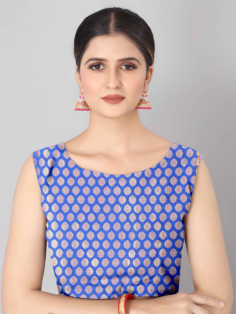 jacquard banarasi saree with blouse - 17690812 - Zoom Image - 3
