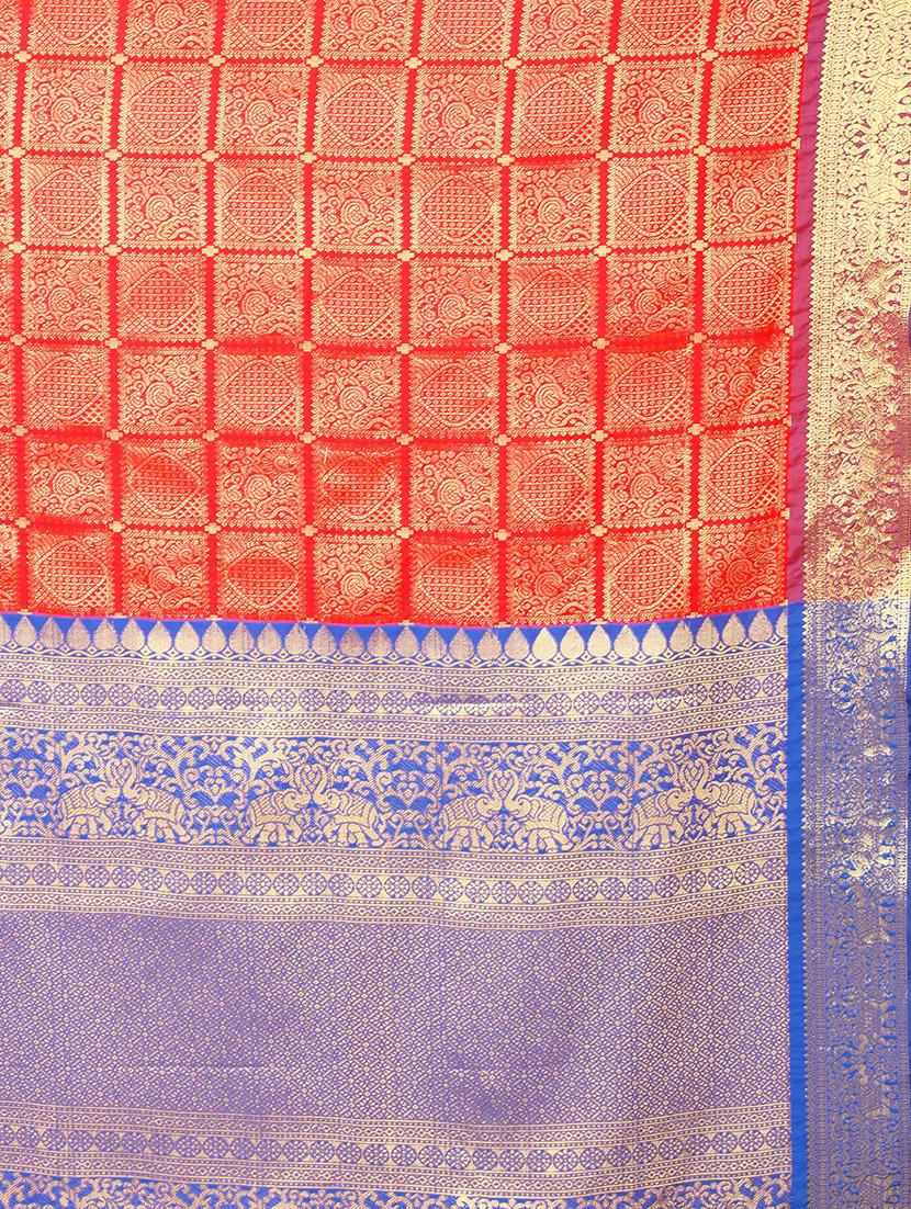 jacquard banarasi saree with blouse - 17690812 - Zoom Image - 4