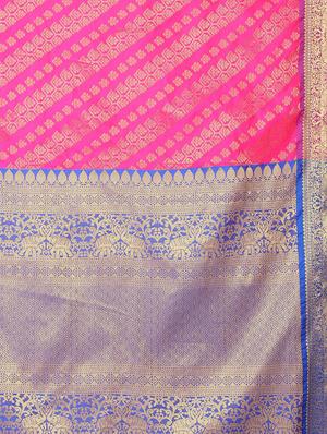 jacquard banarasi saree with blouse - 17690814 - Standard Image - 5