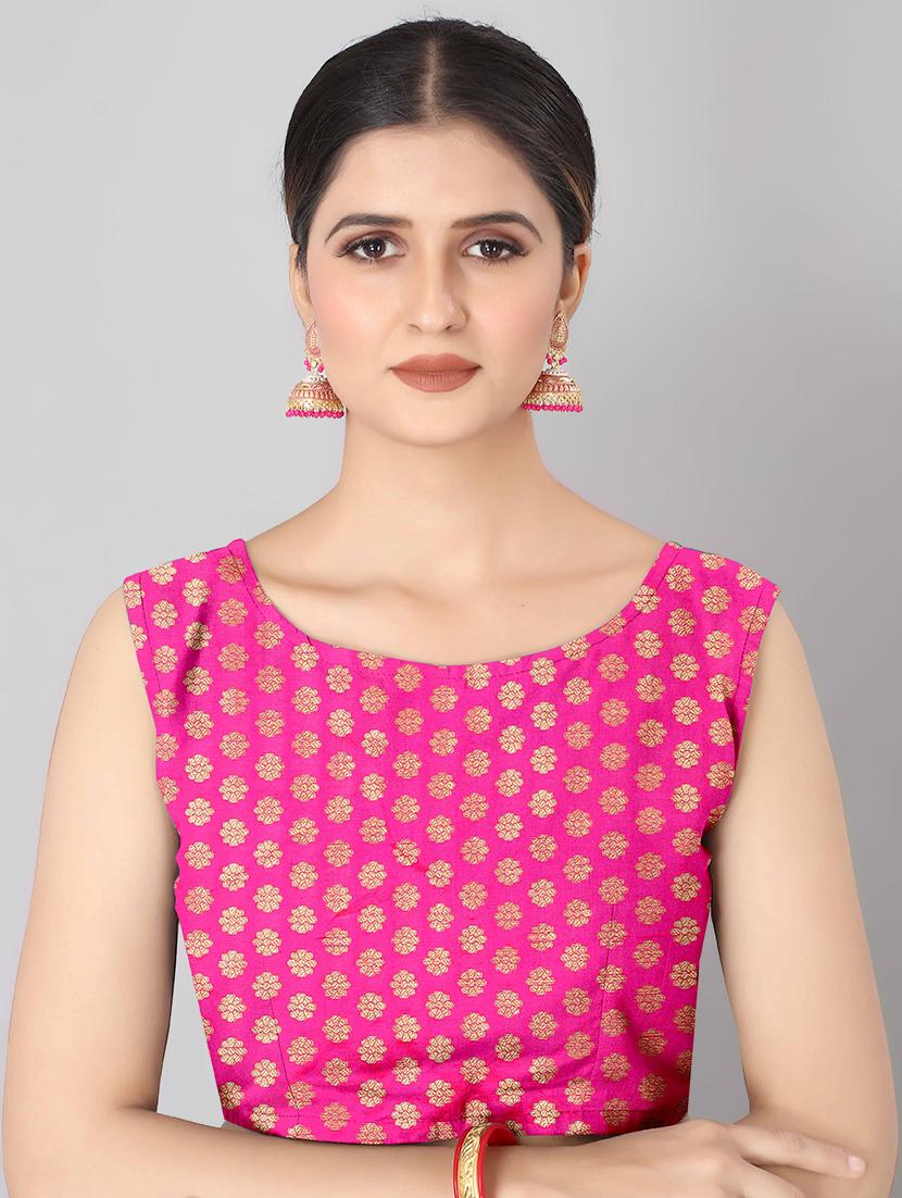jacquard banarasi saree with blouse - 17690821 - Zoom Image - 4