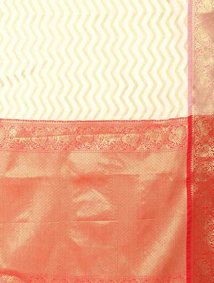 jacquard banarasi saree with blouse - 17690826 - Standard Image - 5