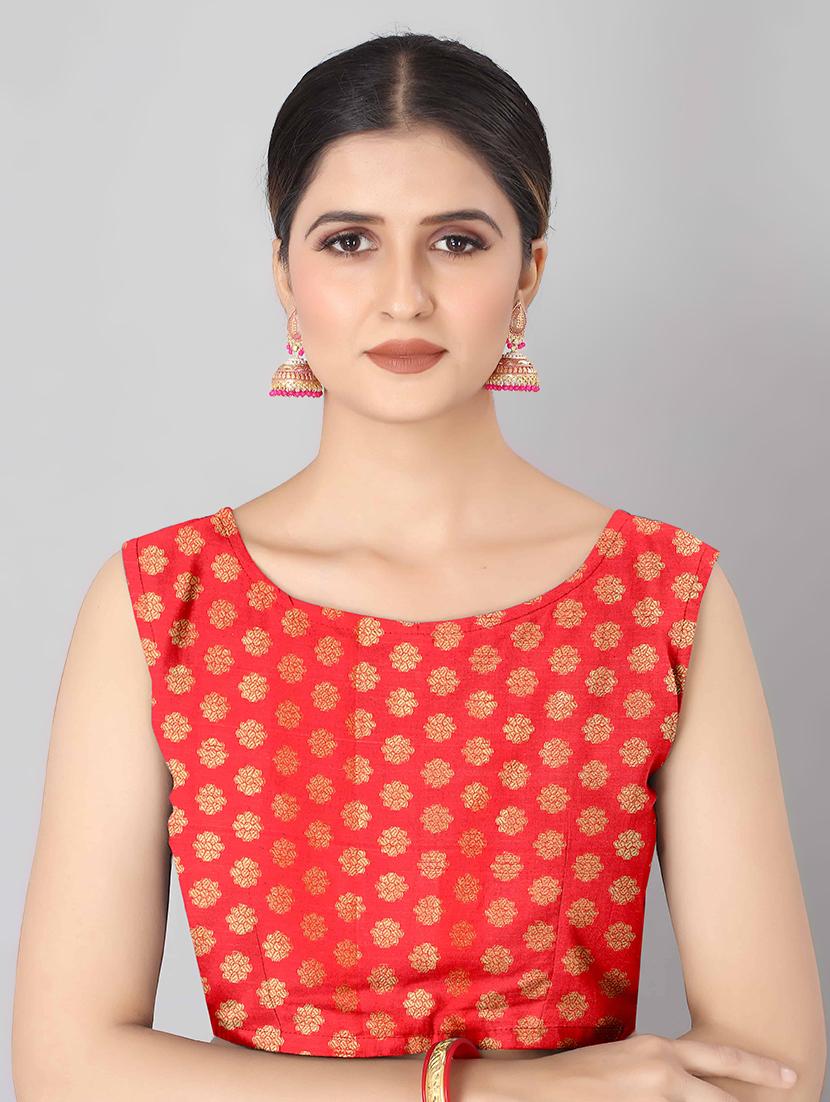 jacquard banarasi saree with blouse - 17690826 - Zoom Image - 4