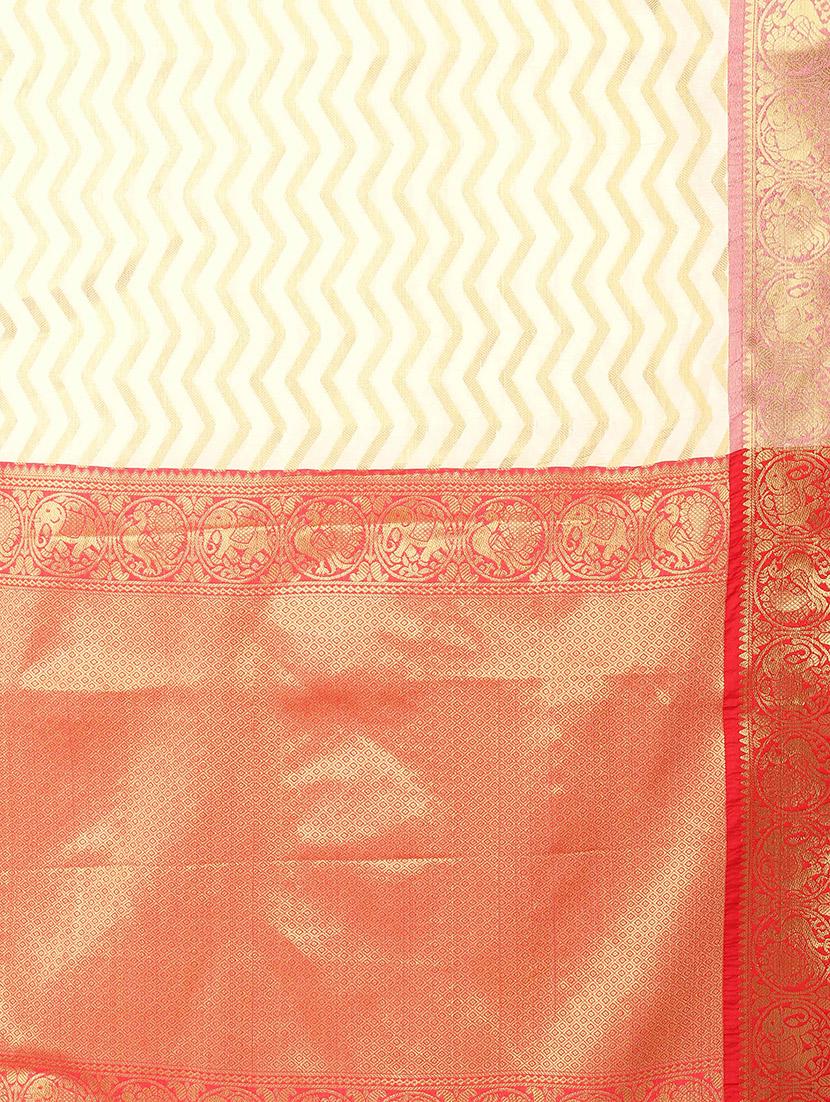jacquard banarasi saree with blouse - 17690826 - Zoom Image - 5
