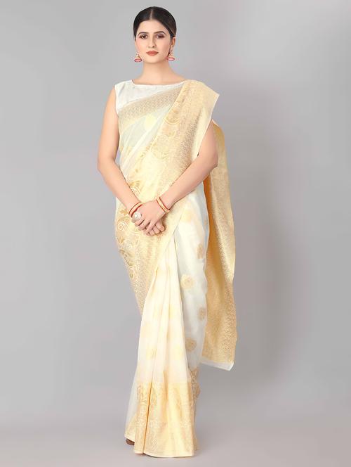 jacquard woven saree with blouse - 17690835 - Standard Image - 1