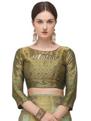 jacquard banarasi saree with blouse - 17690939 - Standard Image - 3