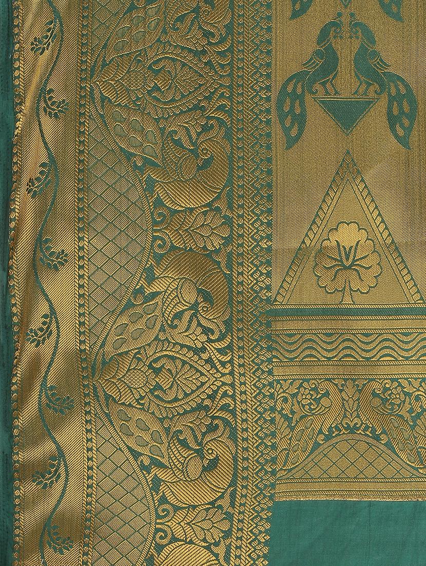 jacquard banarasi saree with blouse - 17690939 - Zoom Image - 4