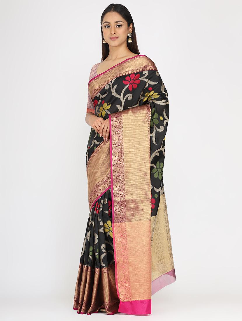 self design woven saree with blouse - 17691008 - Zoom Image - 2