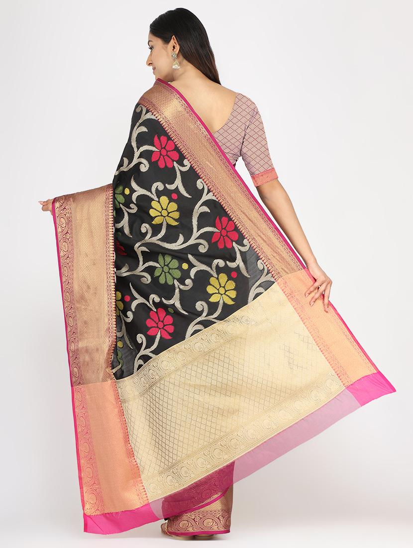 self design woven saree with blouse - 17691008 - Zoom Image - 3