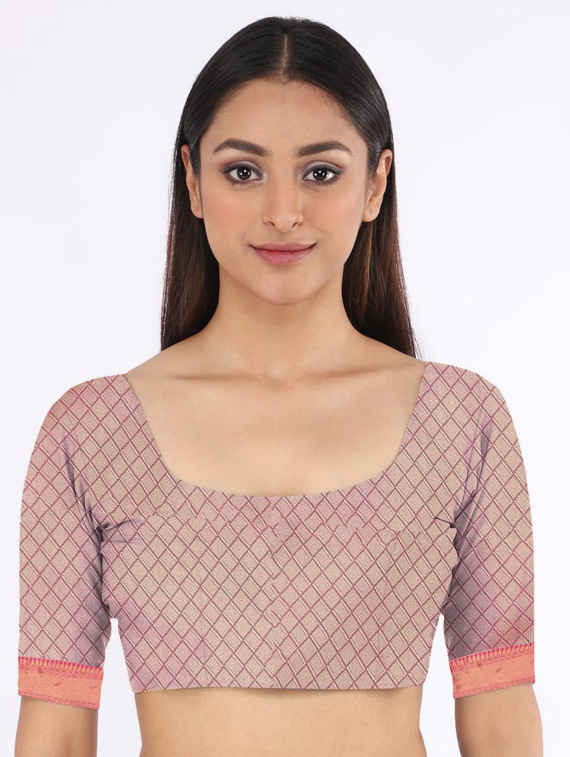self design woven saree with blouse - 17691008 - Zoom Image - 4