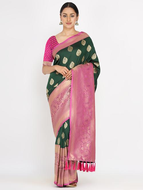 zari work banarasi saree with blouse - 17691017 - Standard Image - 1