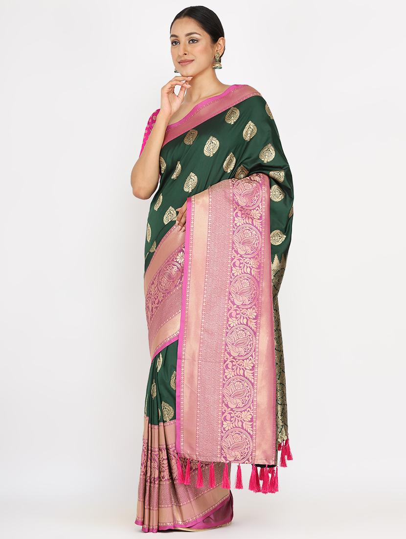 zari work banarasi saree with blouse - 17691017 - Zoom Image - 2