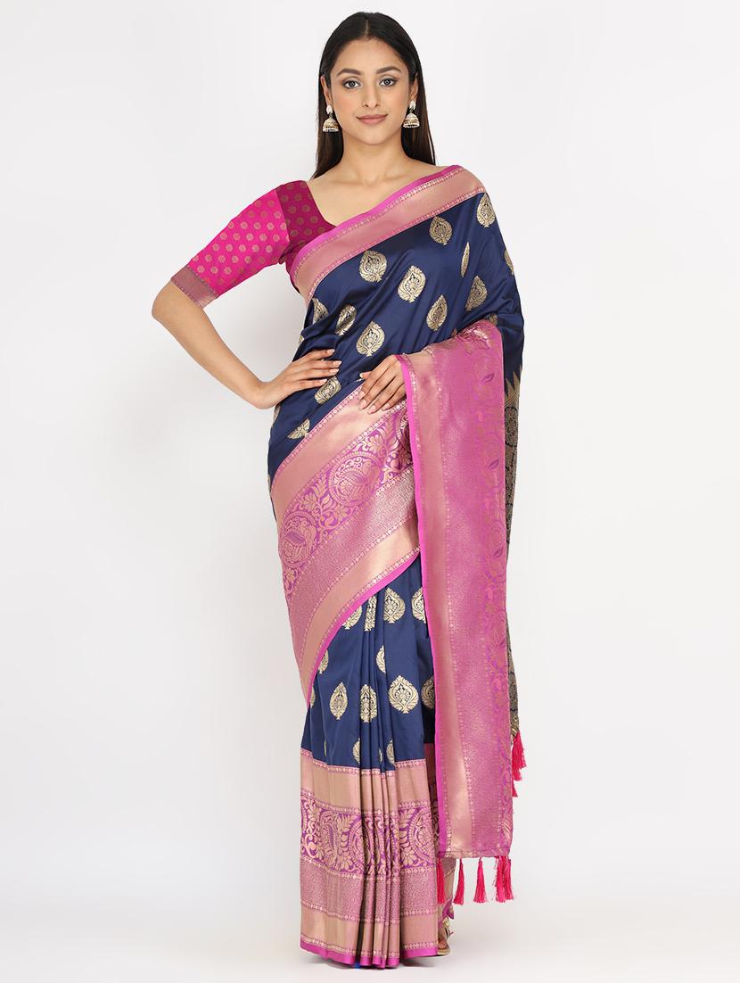 zari work banarasi saree with blouse - 17691019 - Zoom Image - 1