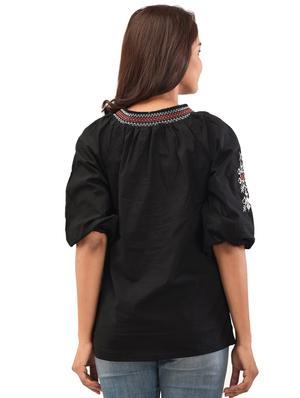 tie up neck embroidered top - 17691033 - Standard Image - 3