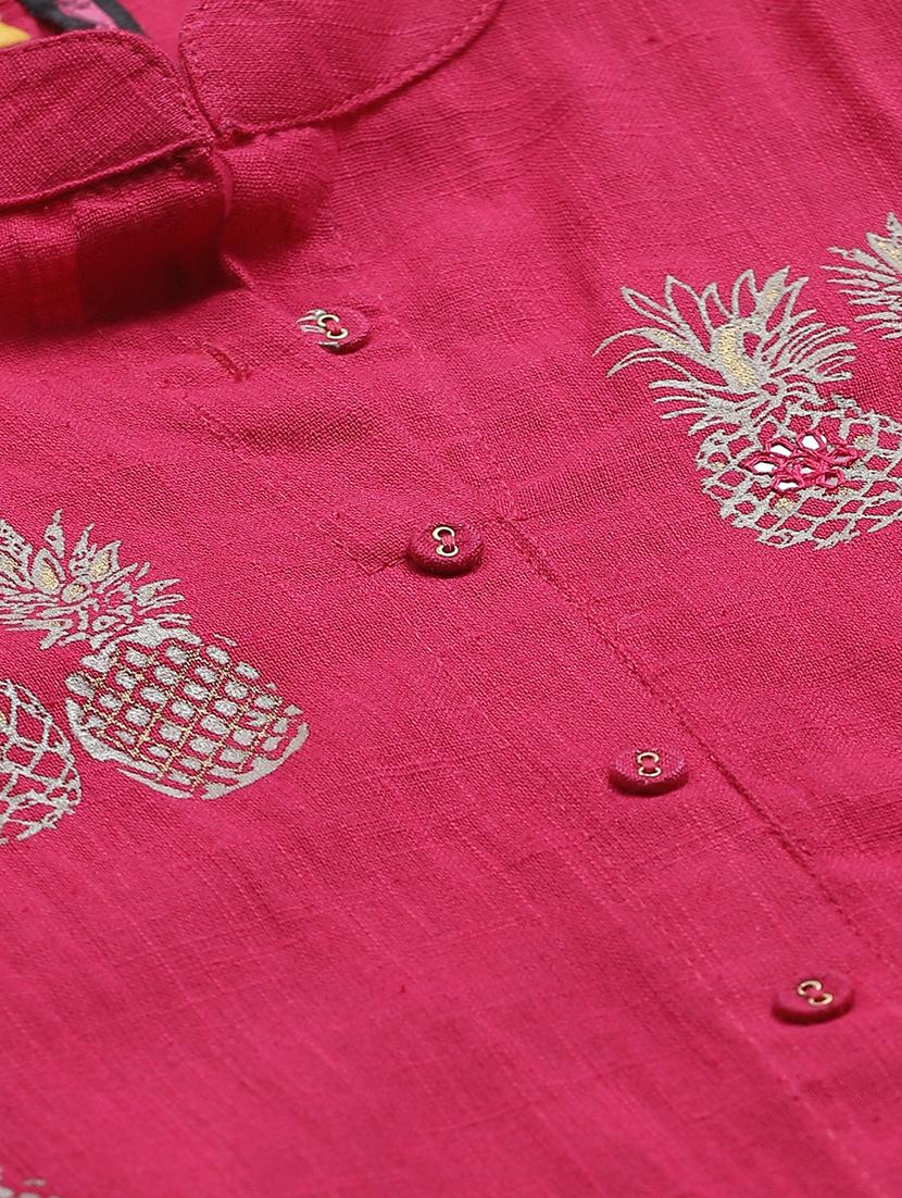 pink rayon kurta palazzo set - 17691045 - Zoom Image - 4