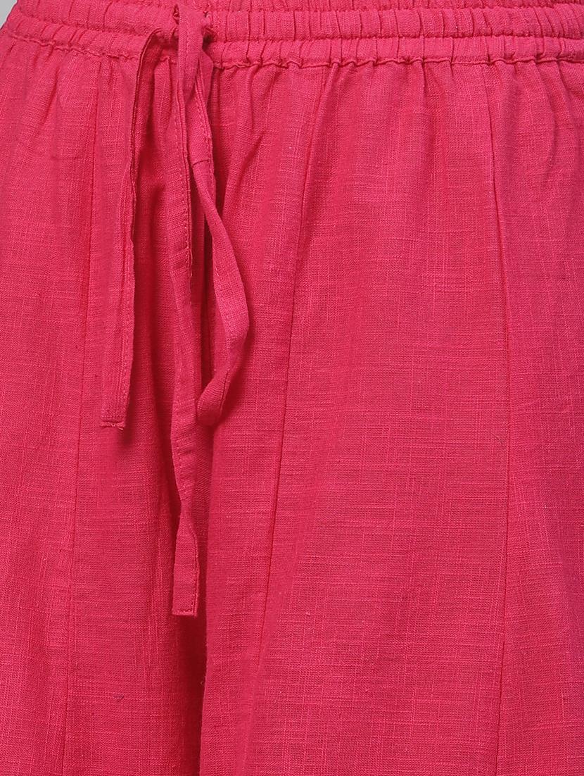 pink rayon kurta palazzo set - 17691045 - Zoom Image - 5