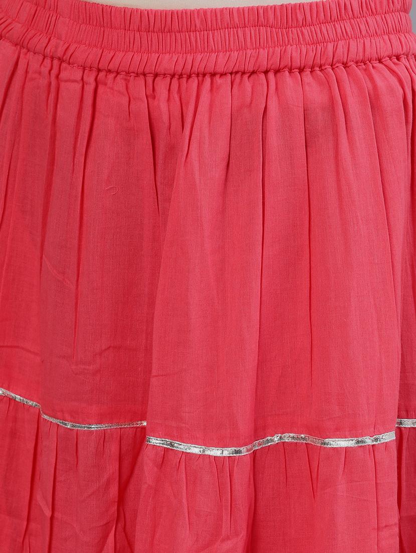 green cotton kurta skirt set - 17691052 - Zoom Image - 4