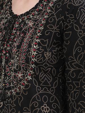 black cotton kurta sharara set - 17691058 - Standard Image - 4