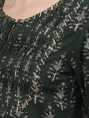 green cotton kurta palazzo set - 17691060 - Standard Image - 4