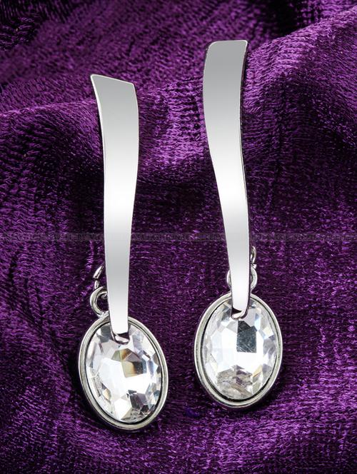 silver brass drop earring - 17691085 - Very Small Image - 1