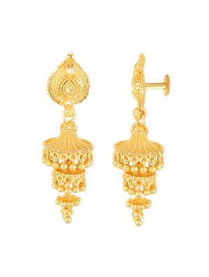 gold brass jhumka earring - 17691111 - Standard Image - 3