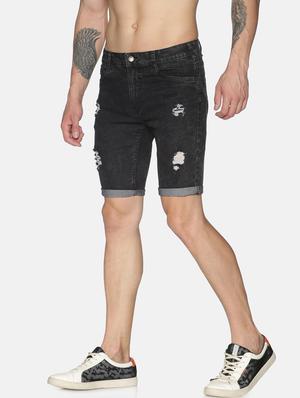 black distressed short - 17691363 - Standard Image - 2