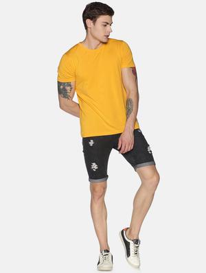 black distressed short - 17691363 - Standard Image - 4