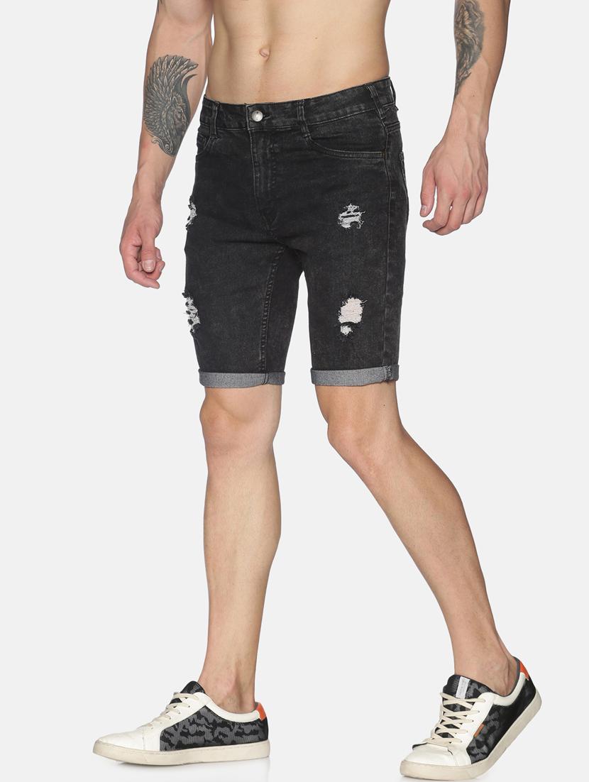 black distressed short - 17691363 - Zoom Image - 2