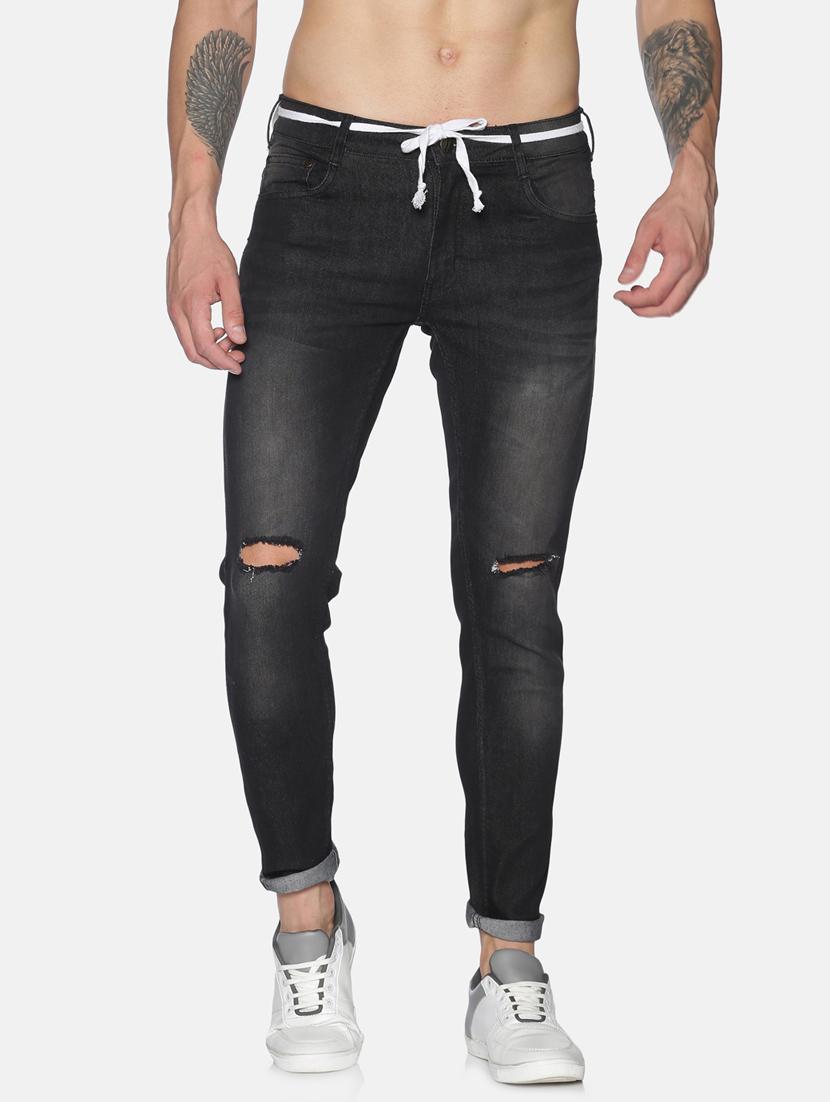 black light washed distressed denim jean - 17691365 - Zoom Image - 1