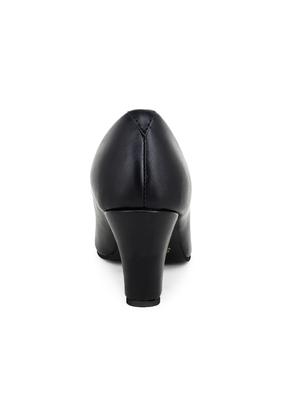 black pu slip on pumps - 17691376 - Standard Image - 3