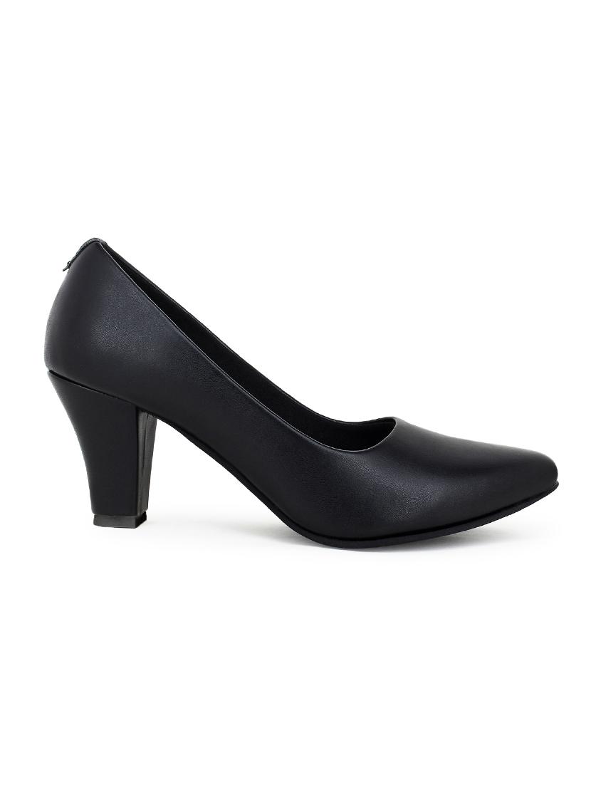 black pu slip on pumps - 17691376 - Zoom Image - 2