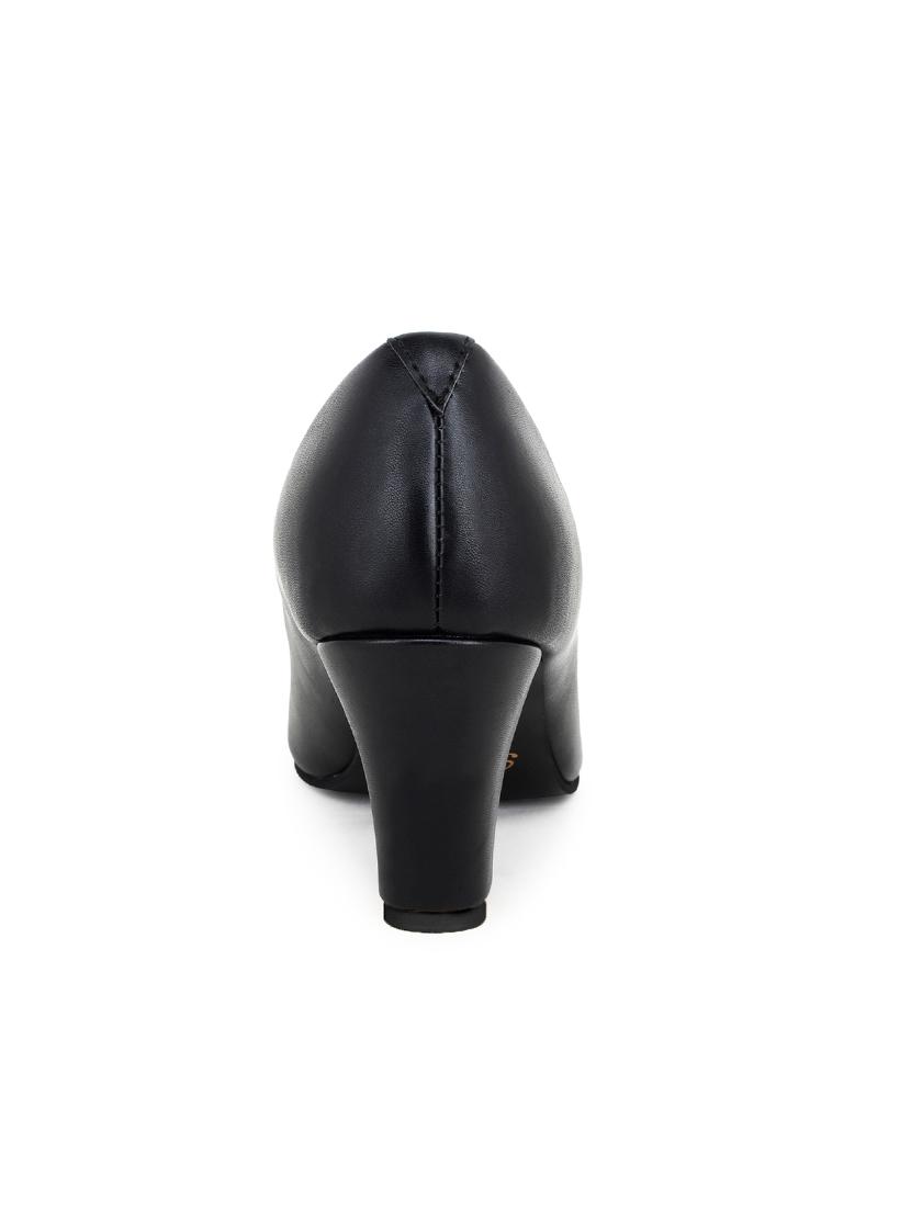 black pu slip on pumps - 17691376 - Zoom Image - 3